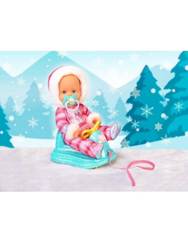 Nenuco e la Sua Slitta | Bambola 35 cm Con Slitta e Tuta Rosa | shop in casa