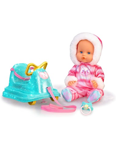 Nenuco e la Sua Slitta | Bambola 35 cm Con Slitta e Tuta Rosa | shop in casa