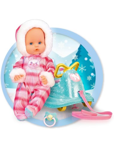 Nenuco e la Sua Slitta | Bambola 35 cm Con Slitta e Tuta Rosa | shop in casa