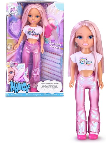 Nancy Un Giorno Con Look Brillante | Bambola Con Capelli Rosa e Gemme Colorate | shop in casa