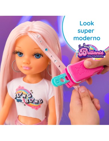 Nancy Un Giorno Con Look Brillante | Bambola Con Capelli Rosa e Gemme Colorate | shop in casa