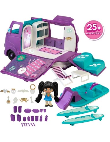 Pinypon Terrific Van, Tetto Trasformabile | Personaggio Mummia e Accessori Luminosi | shop in casa