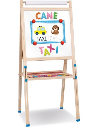 Lisciani Giochi Montessori Lavagnona Legno - Maxi Lavagna Magnetica e Didattica