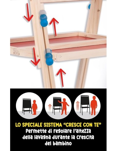 Lisciani Giochi Montessori Lavagnona Legno - Maxi Lavagna Magnetica e Didattica