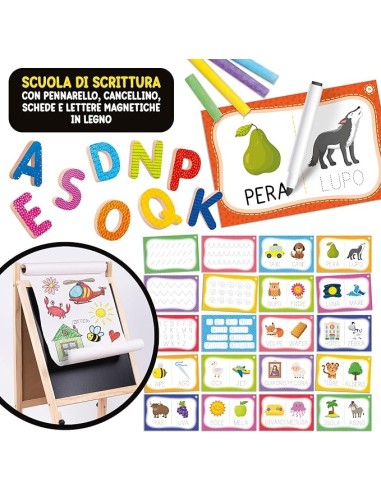 Lisciani Giochi Montessori Lavagnona Legno - Maxi Lavagna Magnetica e Didattica