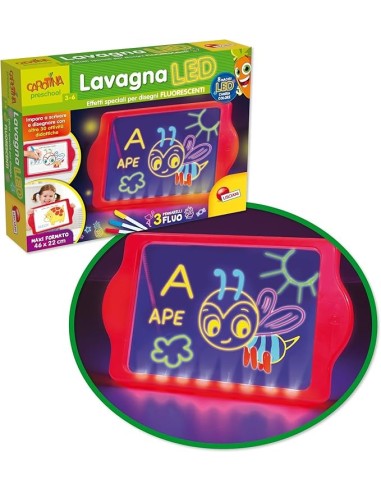 Lisciani Giochi Carotina Lavagna LED - Maxi Formato con Effetti Speciali Fluorescenti e LED Cambia Colore