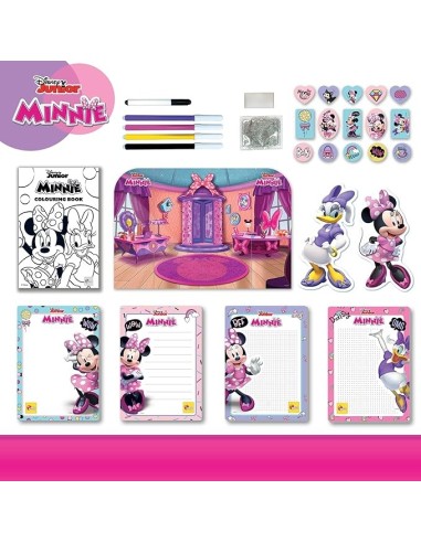 Lisciani Minnie Zainetto Coloring e Drawing School, Zaino Disegnabile con Lavagnette e Pennarelli, Multicolore | shop in casa