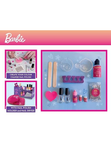 GIOCHI GIRL: vendita online Barbie My Trend Nail Art-Colour Change, Kit per Creare Smalti Cambia Colore, Macchina Asciuga Sma...