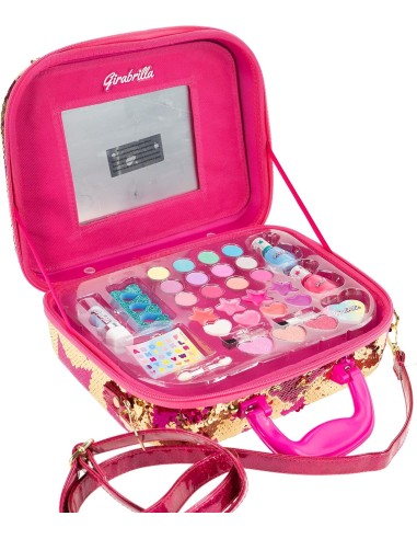 Valigetta Trucco Girabrilla, Kit Make-Up Paillettes Reversibili, 12 Ombretti e Accessori | shop in casa