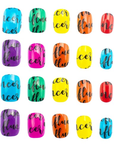 Influencer Set 20 Decori Unghie, Unghie Press-On Colorate e Fantasiose | shop in casa