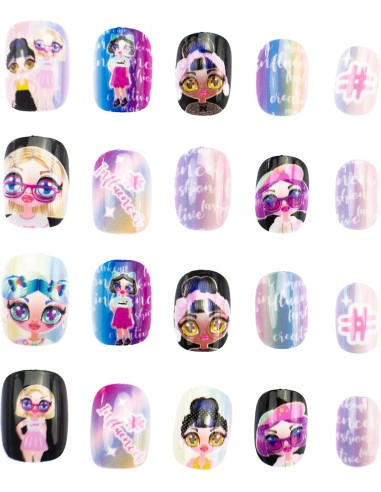 Influencer Set 20 Decori Unghie, Unghie Press-On Colorate e Fantasiose | shop in casa