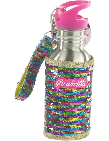 Girabrilla Eco Bottiglia Acciaio 500ml con Paillettes Reversibili e Maniglia | shop in casa