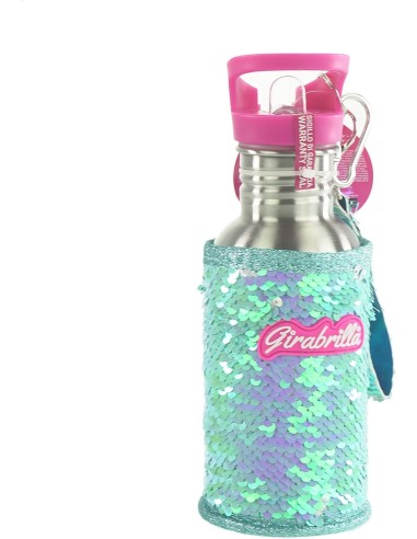 Girabrilla Eco Bottiglia Acciaio 500ml con Paillettes Reversibili e Maniglia | shop in casa
