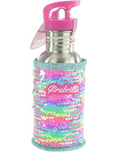 Girabrilla Eco Bottiglia Acciaio 500ml con Paillettes Reversibili e Maniglia | shop in casa