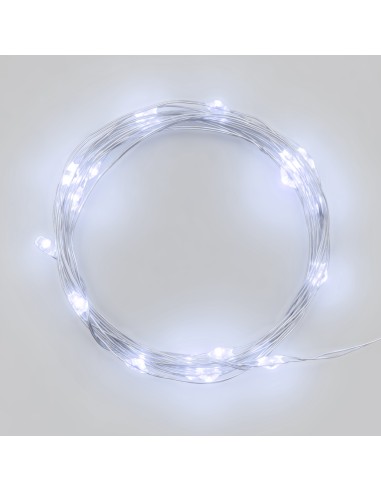 LUCI DI NATALE: vendita online Luci di Natale Catena da 2mt con 20 microled Bianco Freddo in offerta