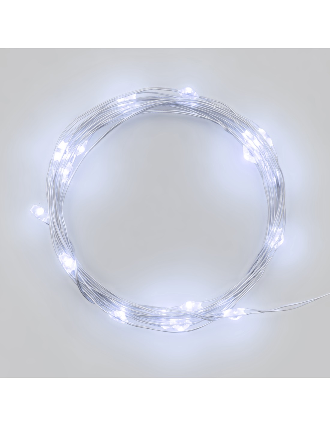 LUCI DI NATALE: vendita online Luci di Natale Catena da 2mt con 20 microled Bianco Freddo in offerta