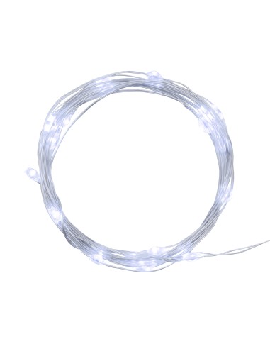 LUCI DI NATALE: vendita online Luci di Natale Catena da 2mt con 20 microled Bianco Freddo in offerta