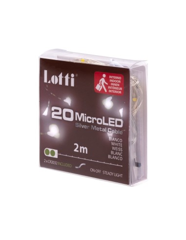 LUCI DI NATALE: vendita online Luci di Natale Catena da 2mt con 20 microled Bianco Freddo in offerta