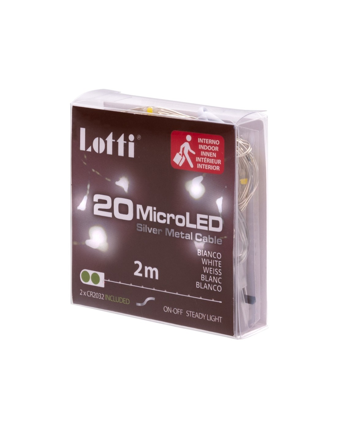 LUCI DI NATALE: vendita online Luci di Natale Catena da 2mt con 20 microled Bianco Freddo in offerta