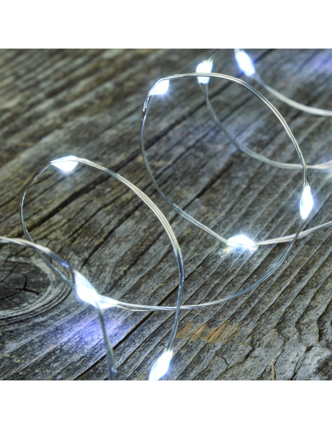 LUCI DI NATALE: vendita online Luci di Natale Catena da 2mt con 20 microled Bianco Freddo in offerta