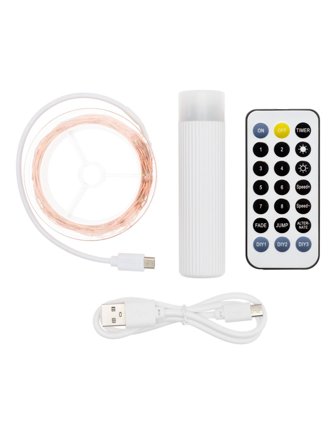 LUCI DI NATALE: vendita online Luci di Natale Catena da 10mt con 100 MicroLED Bianco Freddo con Telecomando e Timer in offerta