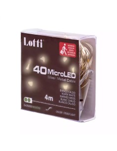 LUCI DI NATALE: vendita online Luci di Natale Catena da 4mt con 40 MicroLED Bianco Caldo con Batteria e Porta Micro USB in of... 2
