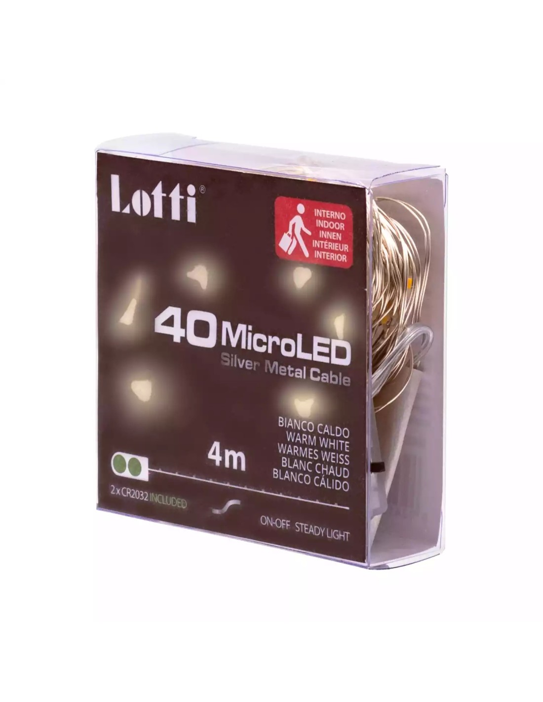 LUCI DI NATALE: vendita online Luci di Natale Catena da 4mt con 40 MicroLED Bianco Caldo con Batteria e Porta Micro USB in of...