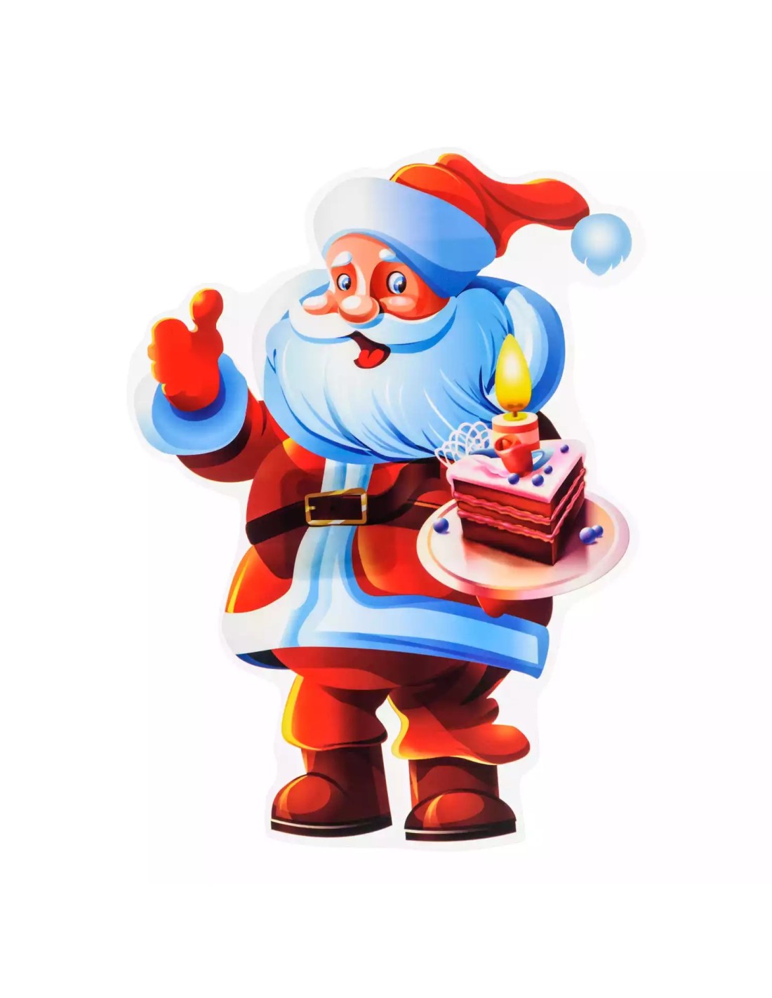 LUCI DI NATALE: vendita online Vetrofania Natalizia LED Elettrostatica 25cm con Effetto Fiamma Mix 4 Soggetti Babbo Natale in...