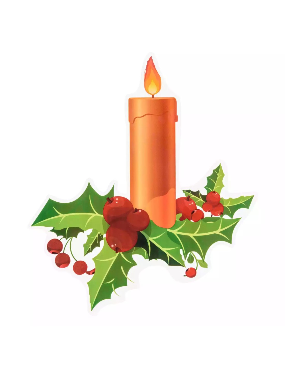 LUCI DI NATALE: vendita online Vetrofania Natalizia LED Elettrostatica 25cm con Effetto Fiamma Mix 4 Soggetti Babbo Natale in...