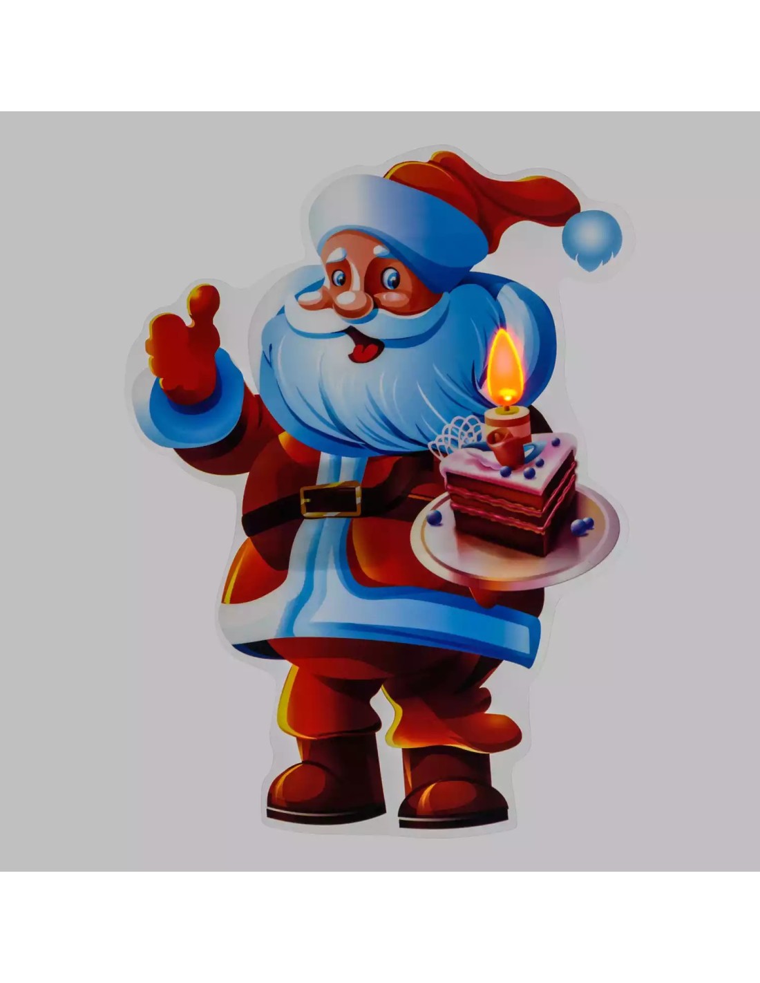 LUCI DI NATALE: vendita online Vetrofania Natalizia LED Elettrostatica 25cm con Effetto Fiamma Mix 4 Soggetti Babbo Natale in...