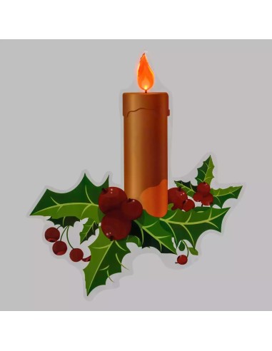 LUCI DI NATALE: vendita online Vetrofania Natalizia LED Elettrostatica 25cm con Effetto Fiamma Mix 4 Soggetti Babbo Natale in...