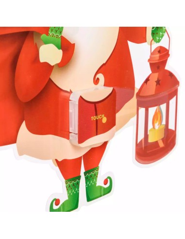 LUCI DI NATALE: vendita online Vetrofania Natalizia LED Elettrostatica 25cm con Effetto Fiamma Mix 4 Soggetti Babbo Natale in...