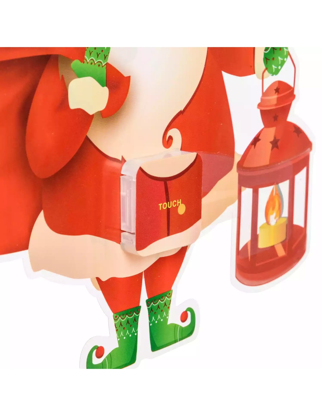 LUCI DI NATALE: vendita online Vetrofania Natalizia LED Elettrostatica 25cm con Effetto Fiamma Mix 4 Soggetti Babbo Natale in...