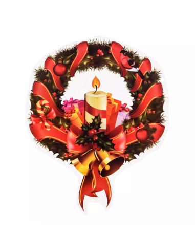 LUCI DI NATALE: vendita online Vetrofania Natalizia LED Elettrostatica 25cm con Effetto Fiamma Mix 4 Soggetti Babbo Natale in...