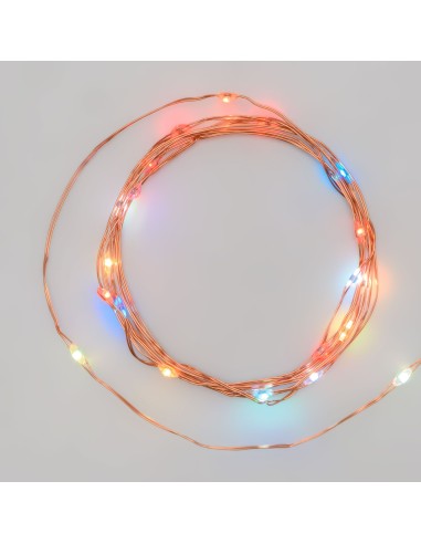 LUCI DI NATALE: vendita online Luci di Natale Catena Lineare da 2mt RGB MultiFLASH con 20 MicroLED e Batteria in offerta