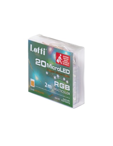 LUCI DI NATALE: vendita online Luci di Natale Catena Lineare da 2mt RGB MultiFLASH con 20 MicroLED e Batteria in offerta