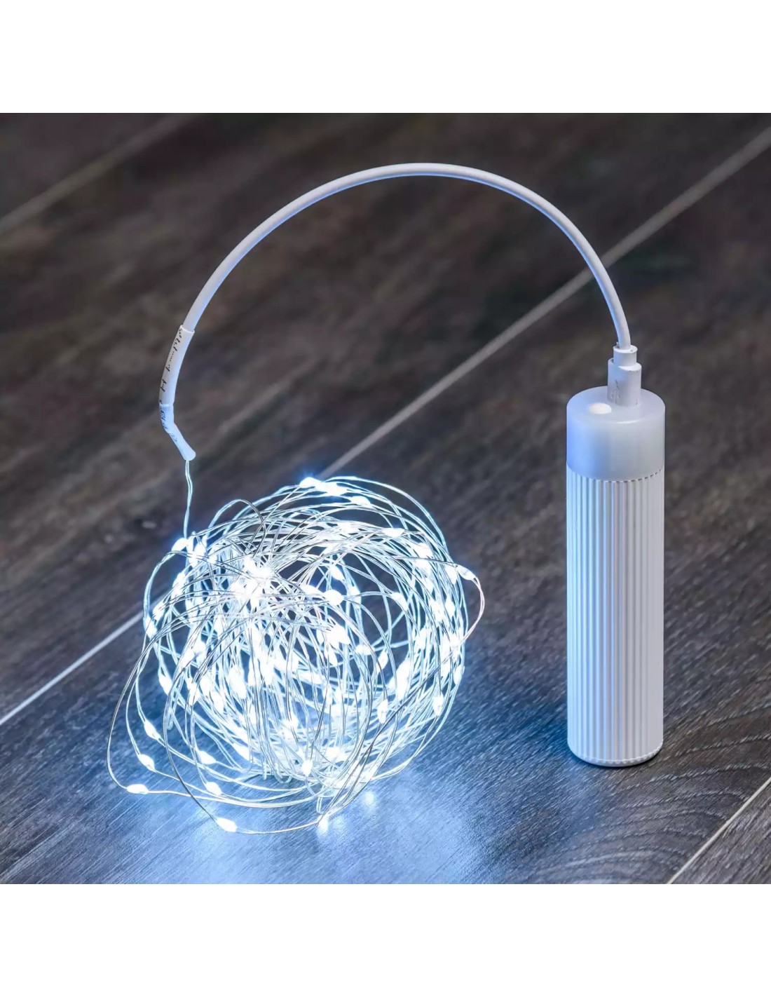 LUCI DI NATALE: vendita online Luci di Natale Catena da 10mt con 100 MicroLED Bianco Freddo con Telecomando e Timer in offerta