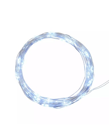 LUCI DI NATALE: vendita online Luci di Natale Catena da 4mt con 40 MicroLED Bianco Freddo con Cavo Argento in offerta
