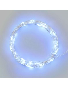LUCI DI NATALE: vendita online Luci di Natale Catena da 4mt con 40 MicroLED Bianco Freddo con Cavo Argento in offerta 2