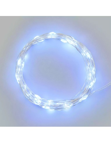 LUCI DI NATALE: vendita online Luci di Natale Catena da 4mt con 40 MicroLED Bianco Freddo con Cavo Argento in offerta