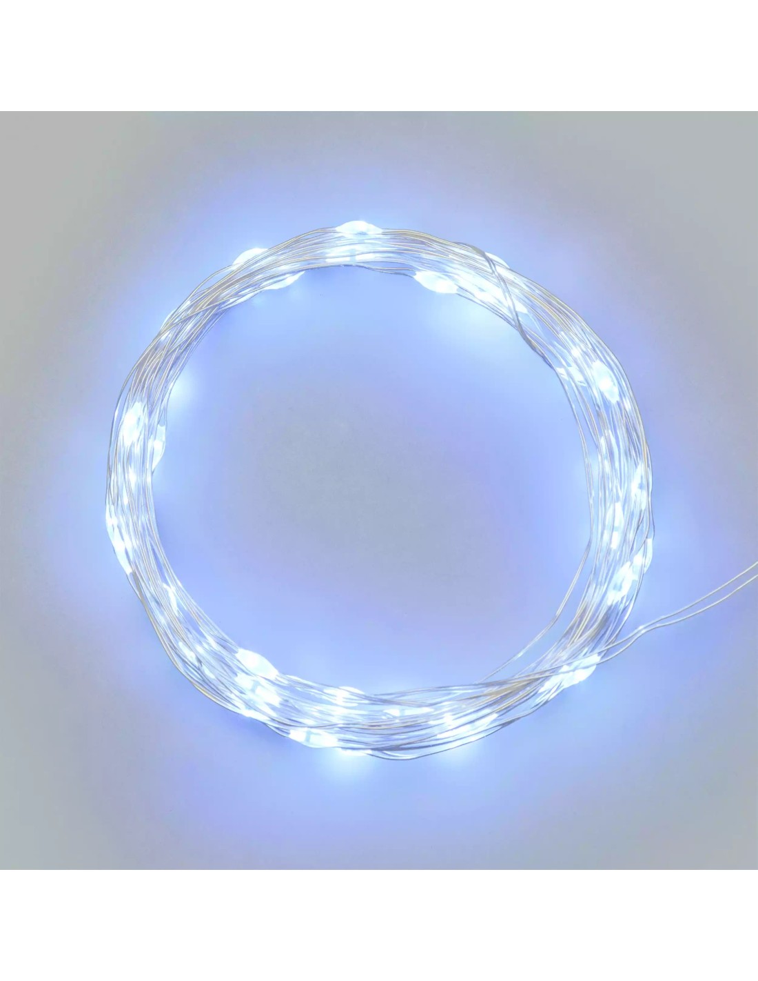 LUCI DI NATALE: vendita online Luci di Natale Catena da 4mt con 40 MicroLED Bianco Freddo con Cavo Argento in offerta