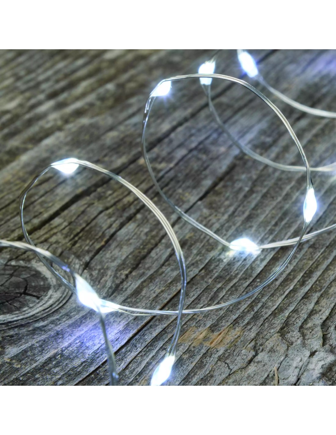 LUCI DI NATALE: vendita online Luci di Natale Catena da 4mt con 40 MicroLED Bianco Freddo con Cavo Argento in offerta