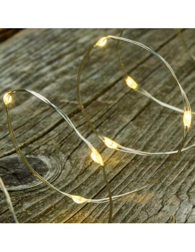LUCI DI NATALE: vendita online Luci di Natale Catena da 4mt con 40 MicroLED Bianco Caldo con Timer e Giochi di Luce in offerta