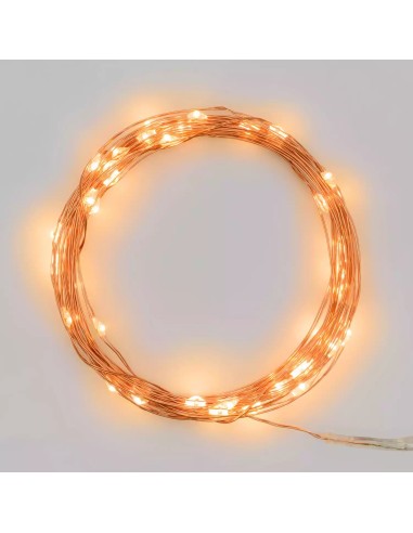 LUCI DI NATALE: vendita online Luci di Natale Catena Lineare 4mt da 40 MicroLED Bianco caldo Fisso, a Batteria in offerta