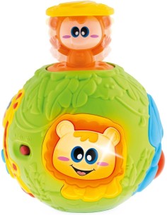 Chicco Gioco Palla Pop Up, Palla Musicale Giungla, Luci, Suoni, Effetto Cucù, Sviluppa Abilità Manuali, 6-36 Mesi 2