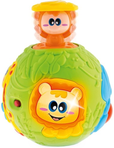 Chicco Gioco Palla Pop Up, Palla Musicale Giungla, Luci, Suoni, Effetto Cucù, Sviluppa Abilità Manuali, 6-36 Mesi
