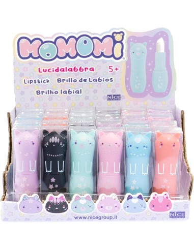 MOMOMI Lucidalabbra Gatto Assortito | Fragranze e Colori Divertenti | shop in casa