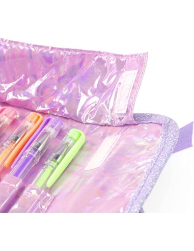 Girabrilla Astuccio Puffer Scintillante per Bambine e Ragazze | 12 Penne Gel e 6 Pennarelli | Nice Group | shop in casa