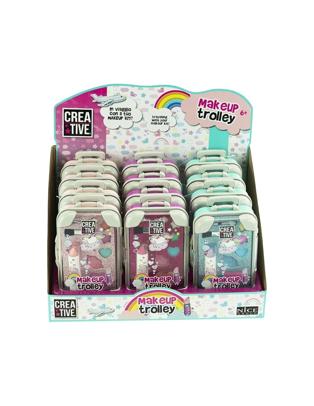 Creative Make Up Trolley Valigetta con Set di Trucchi per Bambini | Lucidalabbra e Ombretti | Nice Group | shop in casa