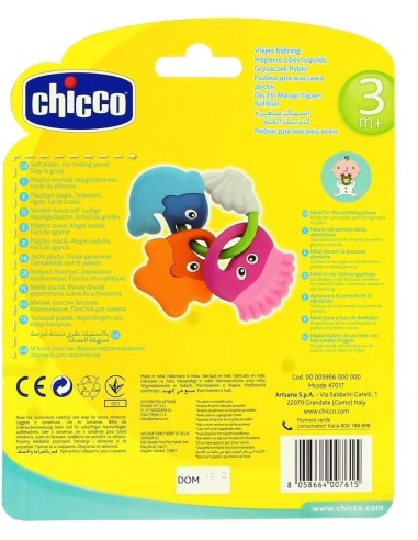 Chicco Baby Senses Sea Creatures Teether | Massaggiagengive e Sonaglio Multicolour | Sicuro e Facile da Impugnare | shop in casa